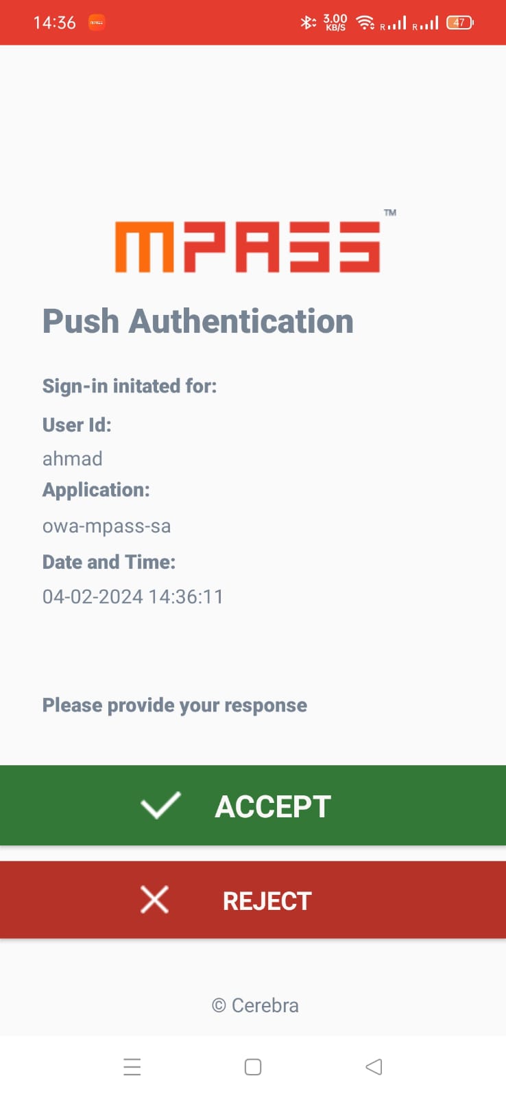 Push authentication. Push authentication